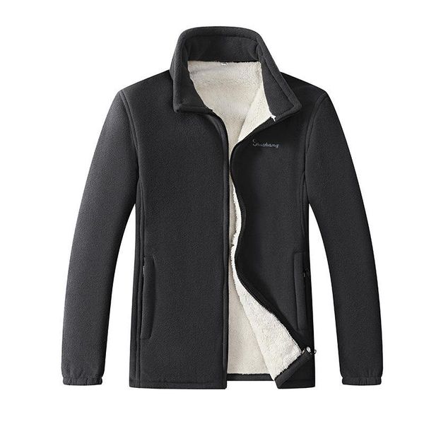 

men's jackets fleece jacket winter spring solid casual coat male outwear windbreaker stand collar warm coats 4xl, Black;brown