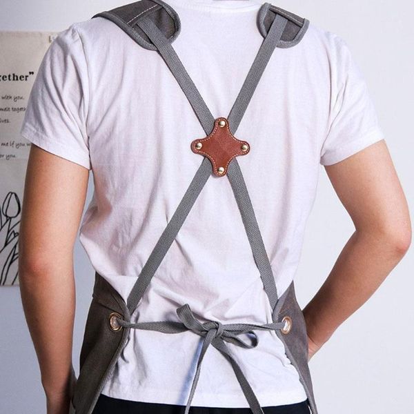 

aprons durable goods heavy duty canvas work apron with straps tool cross-back painting pockets for woodworking adjustab u2q3
