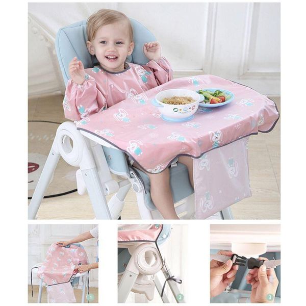 

bibs & burp cloths born long sleeve bib coverall with table cloth cover baby dining chair gown waterproof saliva towel apron