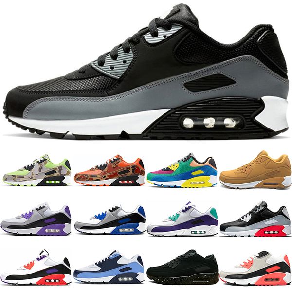 

2021 wholesale original 90 running shoes triple white black red unc hyper royal yellow camo orange cool grey supernova outdoor sports traine