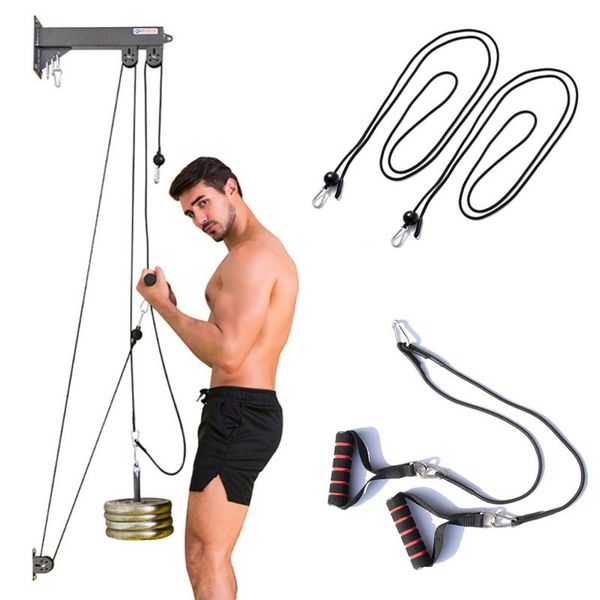 

fitness equipment weight loss pull rope chest clip set home 3 in 1 pulley system gym for exercise body accessories