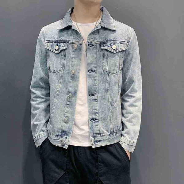 

bf harajuku style denim slim men's casual korean jacket, Black;brown