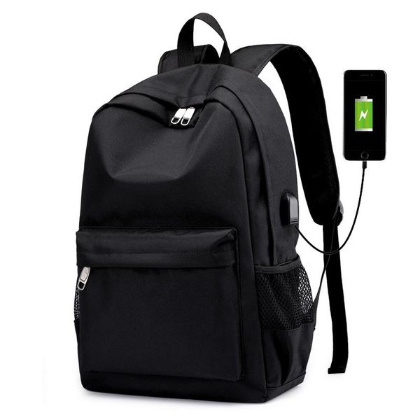 

backpack black men backpacks school high for boys teenage nylon usb charging back pack teen student bagpack big capacity 2021