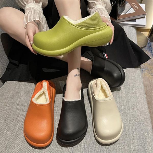 

slippers jianbudan home cotton shoes eva waterproof winter women's indoor warm plush thick bottom, Black