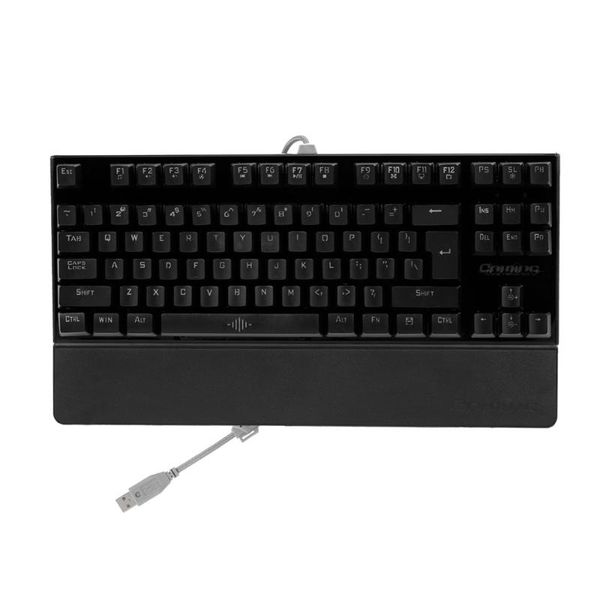 

keys backlit mechanical gaming keyboard blue switch ergonomic suspended with hand wrist(black) keyboards