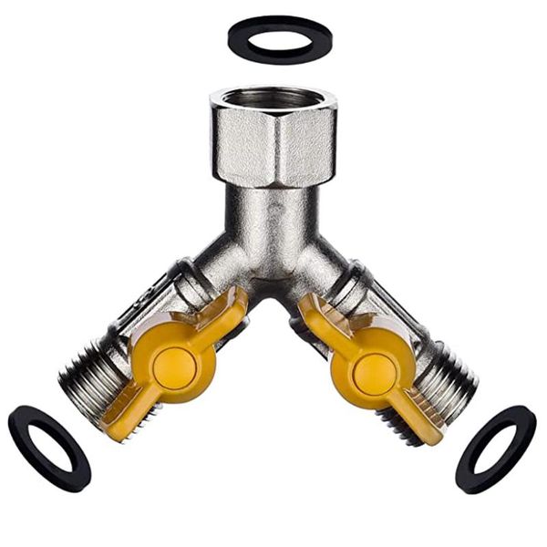 

kitchen faucets 3-way connector, water pipe switch, one inlet and two outlet diverter, faucet shut-off valve, shower diverter for