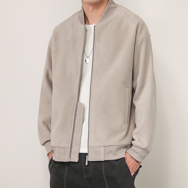 

men's jackets jaquetas masculinas primavera outono moda tendÃªncia jaqueta casaco masculino casual gola em pÃ© polar de lÃ£ outerwear, Black;brown