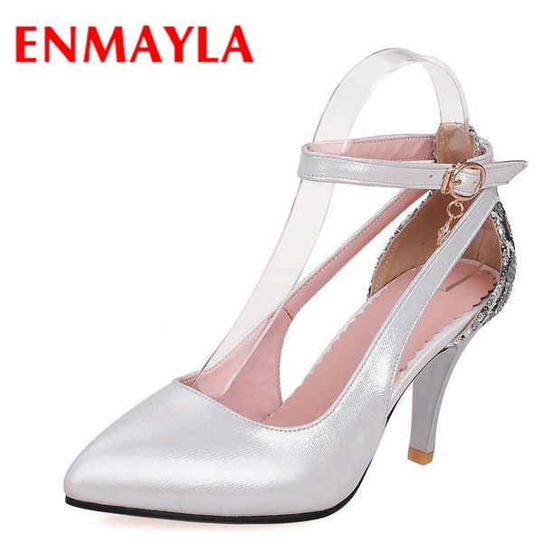 

spring summer glitter pointed toe white red pumps women closed high heel sandals party wedding shoes dress, Black