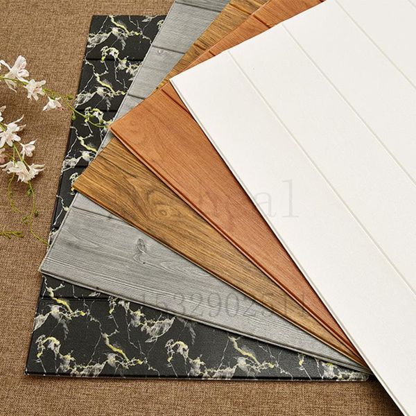 

wallpapers 3d wall stickers bedroom warm wood grain decorative skirt anti-collision kindergarten self-adhesive wallpaper