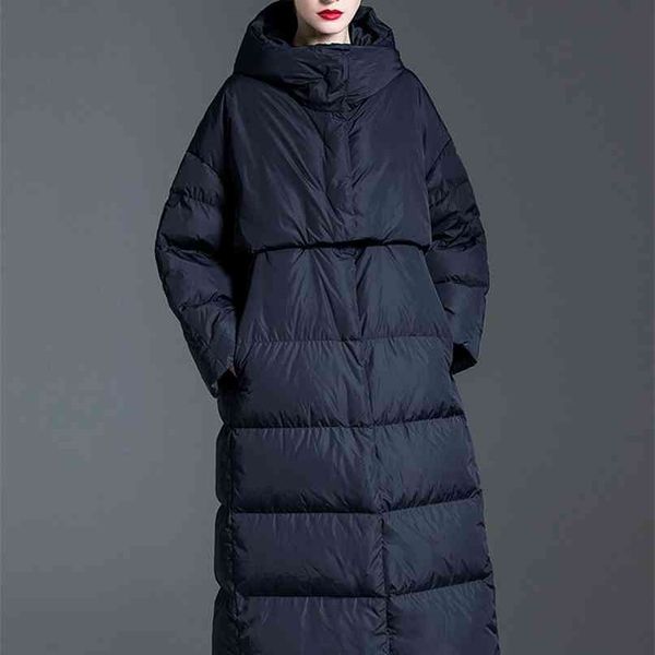 

winter women's high-quality down jacket loose casual puffer plus size 10xl warm and fashionable winter 210925, Black