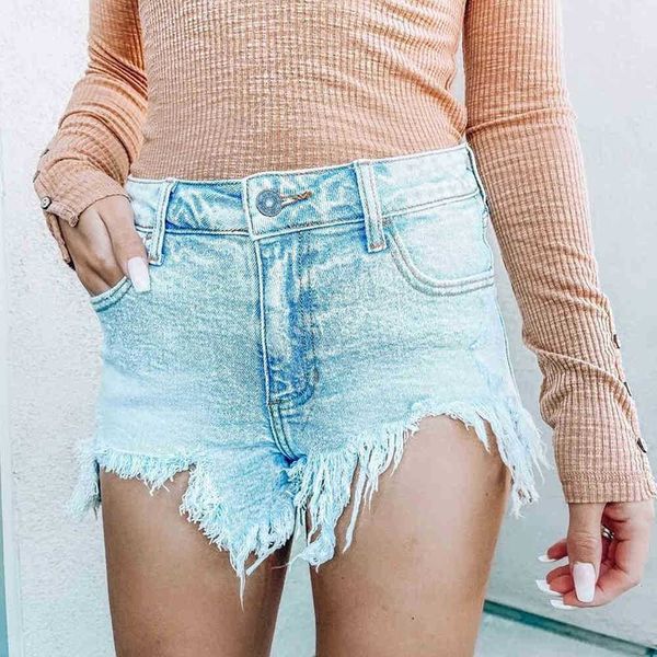 

women's shorts shorts blue high waist straight women denim summer raw edge tassel streetwear female short vqj6, White;black