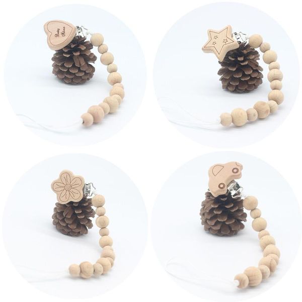 

pacifiers# diy food grade baby teethers natural beech handmade pacifier clip holder chain silicone chains teether toys for born