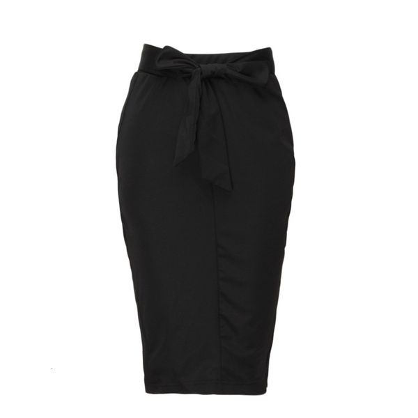 

women fashion solid pencil skirt female spring summer high waist bodycon vintage split stretchy skirts femme, Black