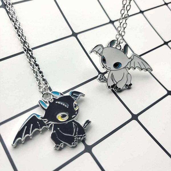 

fengxiaofeilong toothless cartoon pendant necklace for lovers and friends, Silver