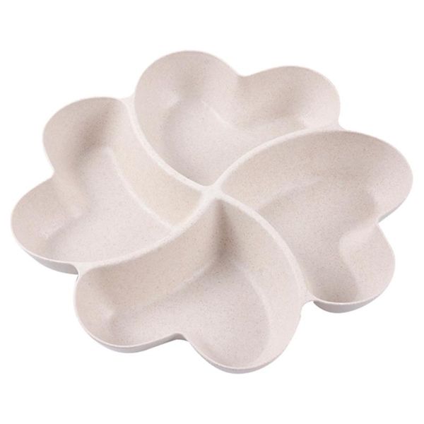 

dishes & plates 1pc wheat straw multi-grid fruit plate snack candy storage tray