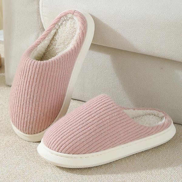 

slippers 2021 winter for women cotton fabric sewing warm slides female indoor bath room house slip-on memory foam man's shoes, Black