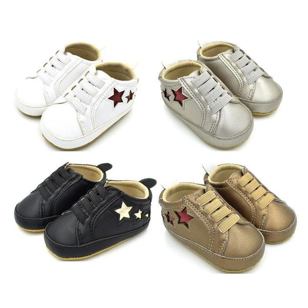 

first walkers cute lovely infant toddler baby boys girls crib stars printed casual sporty shoes soft sole walker sneaker 0-18m