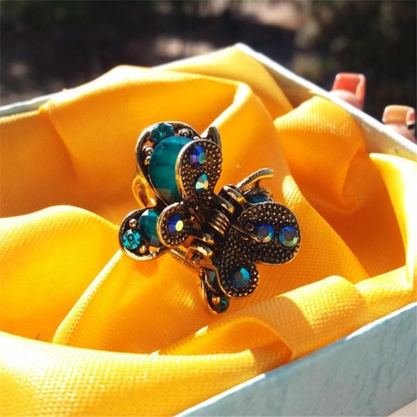 

hair clips & barrettes cute 4 color resin crystal butterfly ornaments gold crab clip for woman girls gifts jewelry, Golden;silver