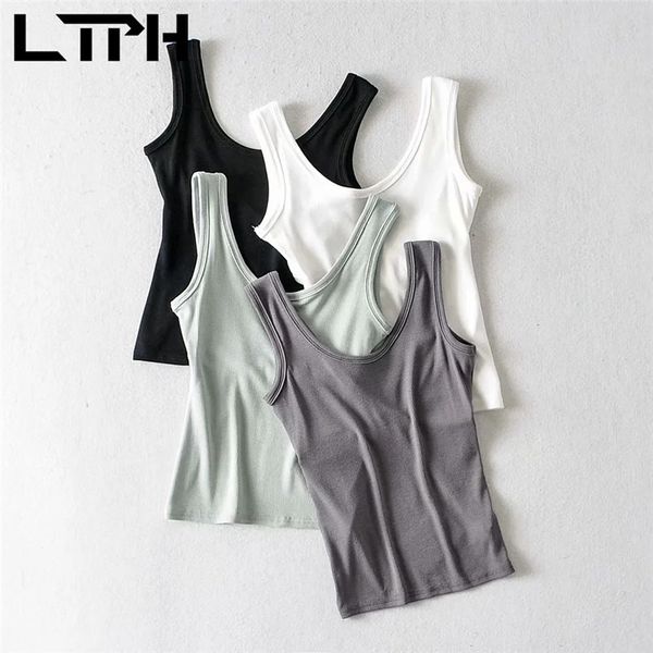 

vintage chic cross women tanks crop camisole seamless all-match solid backless sleeveless summer 210427, White