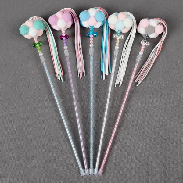 

fairy funny cat stick handmade plush ball tassel bell feather toy toys