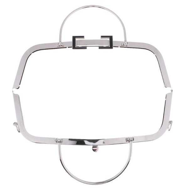 

bag parts & accessories 1pc vintage style metal purse frame kiss clasp lock arch with handle 30x12cm, Black