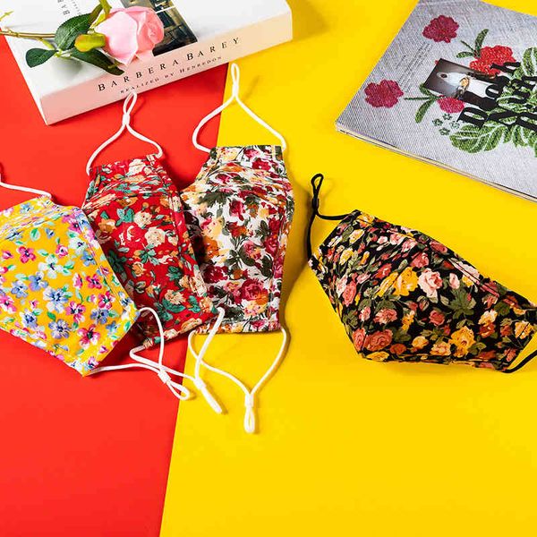 

pure dust-proof small flower can be printed cotton mask