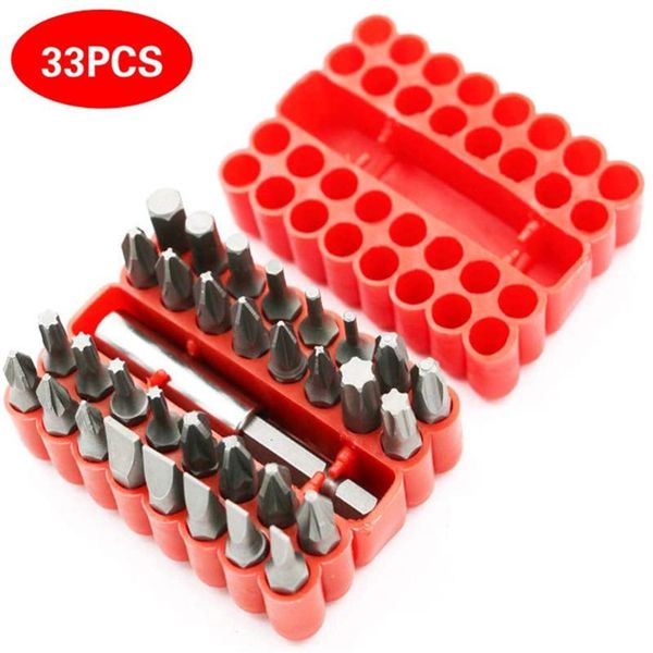 

33pcs electric screwdriver cross head combination set drill extension plum blossom hex shank rod batch hand tool tools