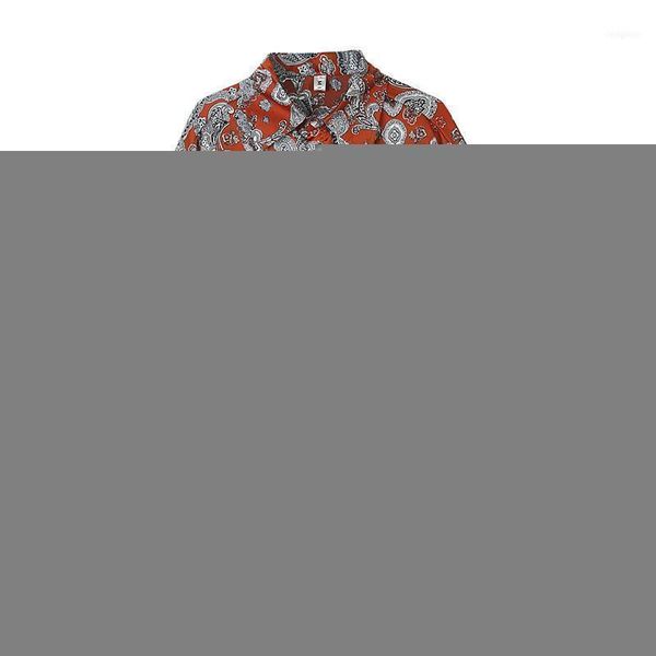 

male satin style fashion streetwear dress shirts men vintage print loose casual long sleeve shirt1, White;black