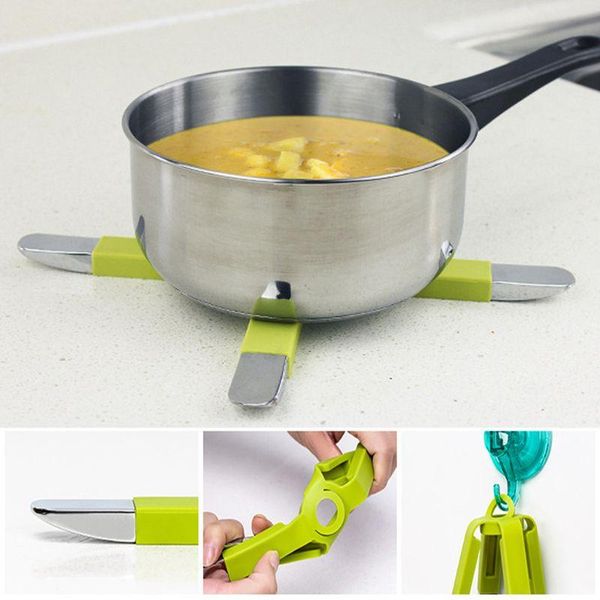 

mats & pads collapsible non slip silicone trivet mat heat resistant cross placemat drying rack for cup pot dishes plates