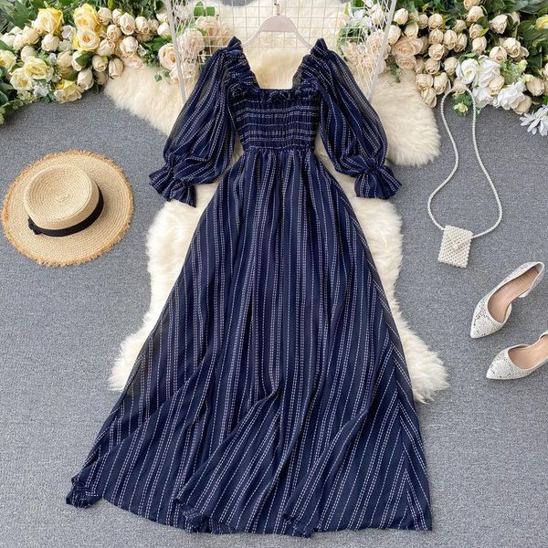 

casual dresses summer beach chiffon long dress elegant solid high waist women maxi party club ladies vestidos 2021 ft375, Black;gray