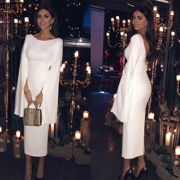 

elegant white sheath long sleeve cocktail dresses slim backless boat neck formal party dress vestido de fiesta high quality, Black