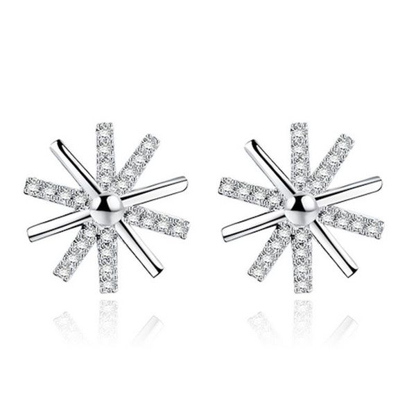 

stud 100% 925 sterling silver arrival sunflower shiny crystal ladies`stud earrings birthday gift wholesale jewelry drop, Golden;silver