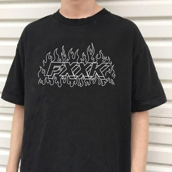 

harajuku summer short sleeve letters women t shirts hip hop polyester vintage punk couple loose fun casual fashion plus size, White