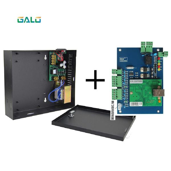 

tcp/ip rj45 12v 10a gate door lock access controller board with power box 1 2 /4 fingerprint control