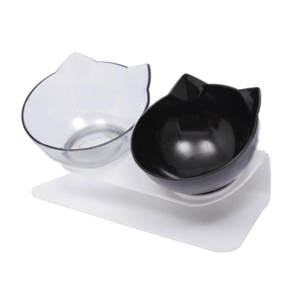 

cat bowls & feeders non slip double bowl dog food feeder with stand for cats pet water drinking products