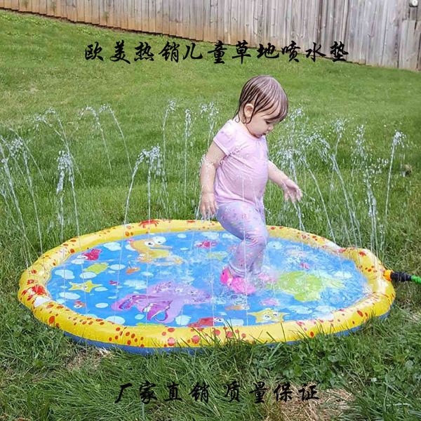 

inflatable children water spray mat lawn game pvc baby splash pool toy