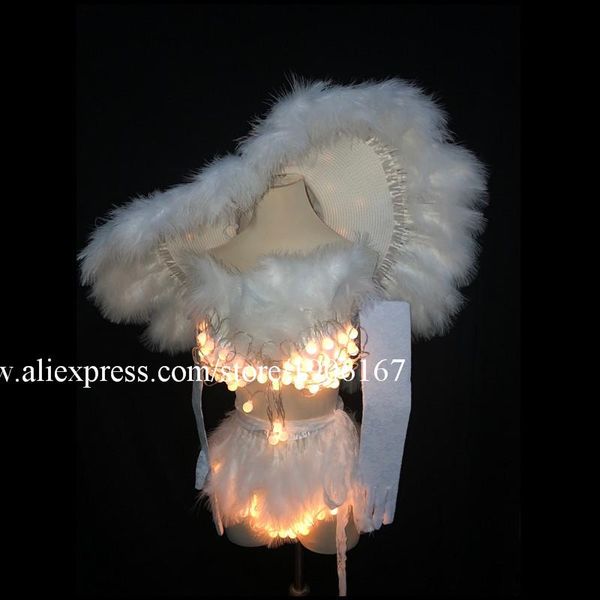 

party decoration christmas led luminous event bikini suit stage performance gogo ds costume dance team clothes light big hat