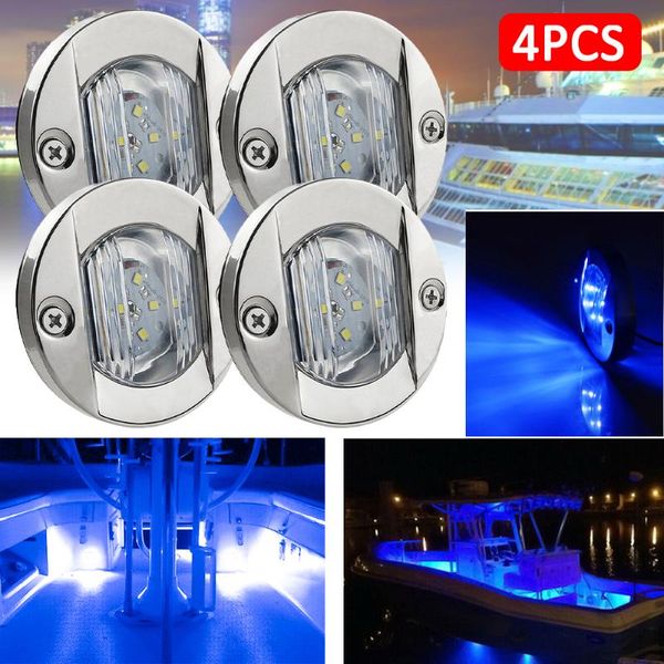 

car headlights dc 12v marine boat transom waterproof led stern light round cold tail lamp yacht accessories stainless steel
