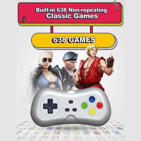 

players 1080p wireless tv with 638 games mini dual gamepad portable game