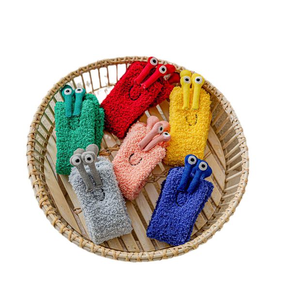 

baby socks kids girls boys accessories clothes children clothing cartoon cute coral velvet childrens winter warm sleep floor b9562, Pink;yellow