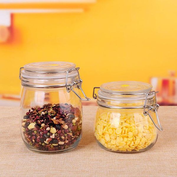 

storage bottles & jars fruit sealed glass jar snap transparent kitchen grain tank wholesale supply dried