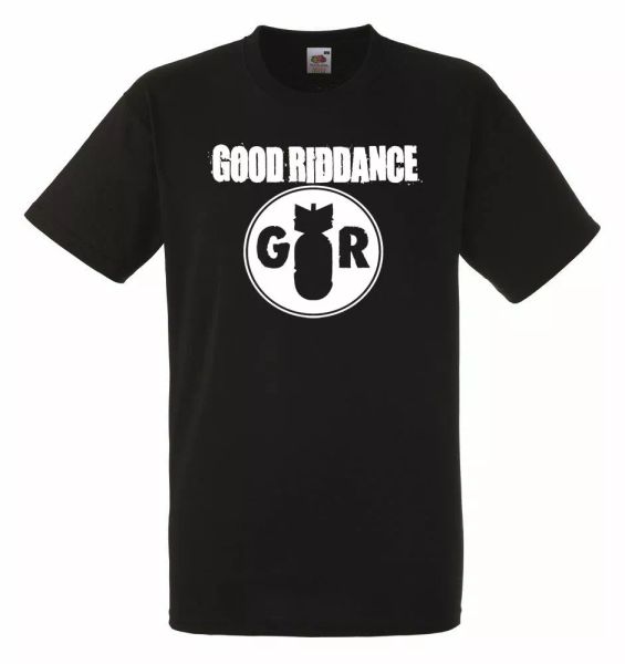 

good riddance logo black mens t-shirt men rock band tee shirt, White;black