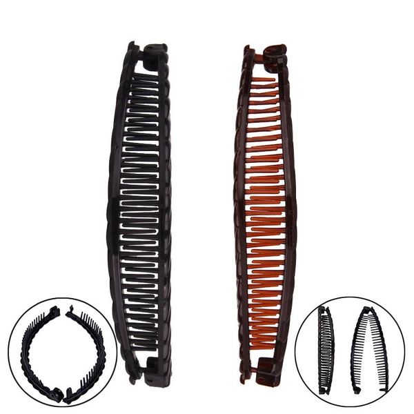 

hair clips & barrettes fashion solid color banana clip accessories for women girls hoder, Golden;silver