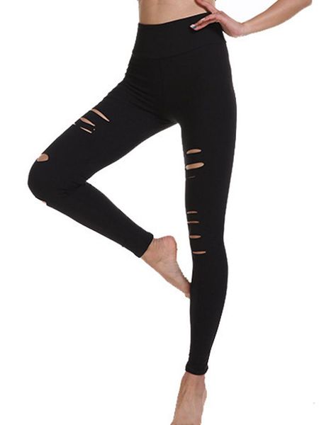 

yoga outfit -selling hollow pants ripped tight sports stretch fitness body shaping leggings s9k0384