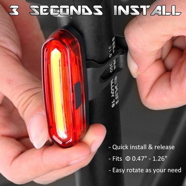 

bike lights bicycle rear light waterproof led front set push cycle clip alarm tail warning