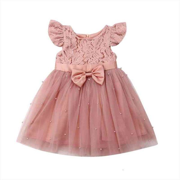 

2 7y flower girl dresses kids tutu lace flowers beading princess party wedding bridesmaid tulle gown pink, Red;yellow