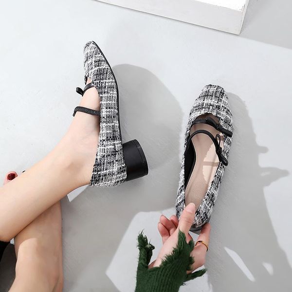 

sandals 2021 spring and autumn buckle women's shoes casual all-match out mary jane special for women, Black