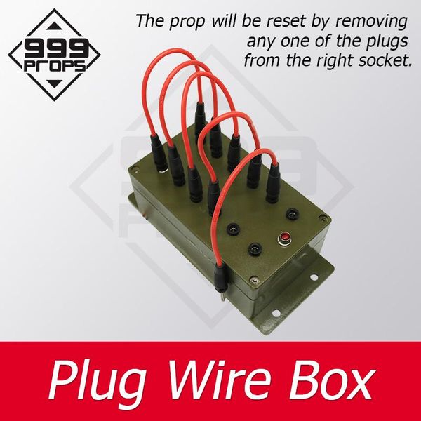 

escape room takagism game props plug wire box all the wires are inserted into right sockets to unlock charmber alarm systems