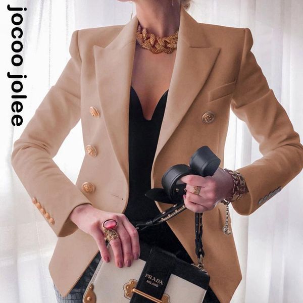 

women's suits & blazers women's blazer jacket solid color double breasted long sleeved coat cardigan slim office work short suit ch, White;black