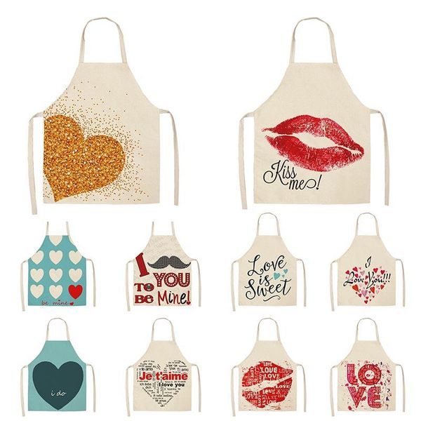

aprons love red lip pattern cooking accessories apron kitchen for women child